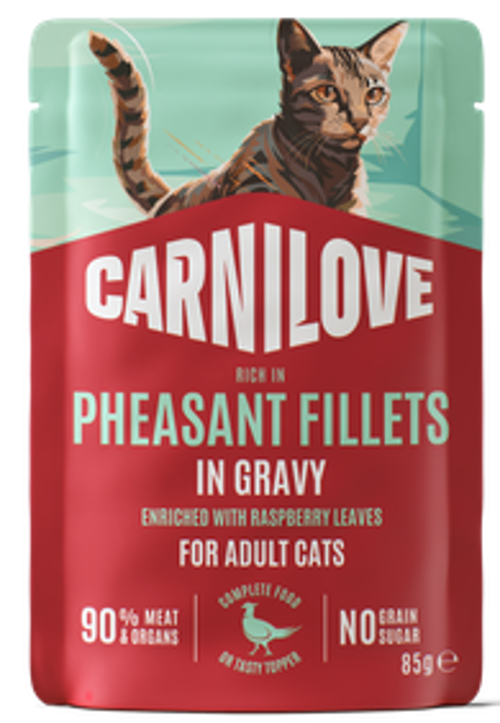 Carnilove® Paté Pouch Pheasant Fillets in Gravy with Raspberryfor Adult Cats 85gr